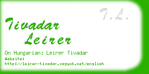 tivadar leirer business card